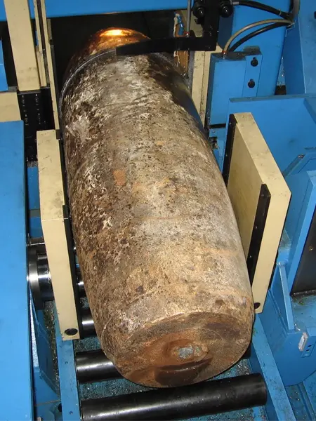 1000lb concrete test bomb cutting